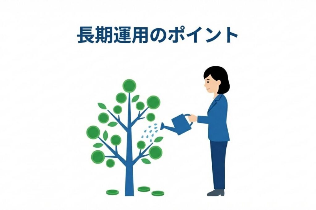 レバレッジ管理と資金余力を確保し、長期保有でもマイナススワップや急変動に耐える運用ポイントを示すイメージ図。