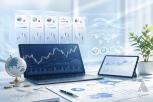 FXのスプレッド比較を示すチャートと分析画面のイメージ